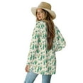 thumbnail image 3 of SCRAWLGOD Cacti Cardigan Jackets for Women Lightweight Sweatshirt Jacket Women Long Sleeve Ladies Cardigan Sweatshirts with No Hood Size 2XL Washable Women Fall Outfits, 3 of 7