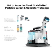 Shark StainStriker Portable Carpet, Upholstery & Area Rug Cleaner, Pet Friendly, Stain & Odor Remover, Perfect for Car Interiors, 3 Tools, PX201 White