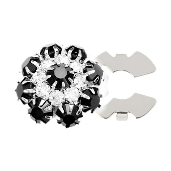 Esquirla Decorative Rhinestone Button Cover DIY Decoration Clip on for Dress Suit Hat black