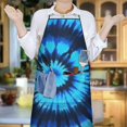 thumbnail image 6 of Blue Tie Dye Mandala Pattern Apron-Garden Aprons for Women with Pockets-Cotton Linen Waterproof Kitchen Cooking Gardening Aprons Adjustable for Kitchen,Cooking,BBQ and Salon 33x27 Inch, 6 of 7