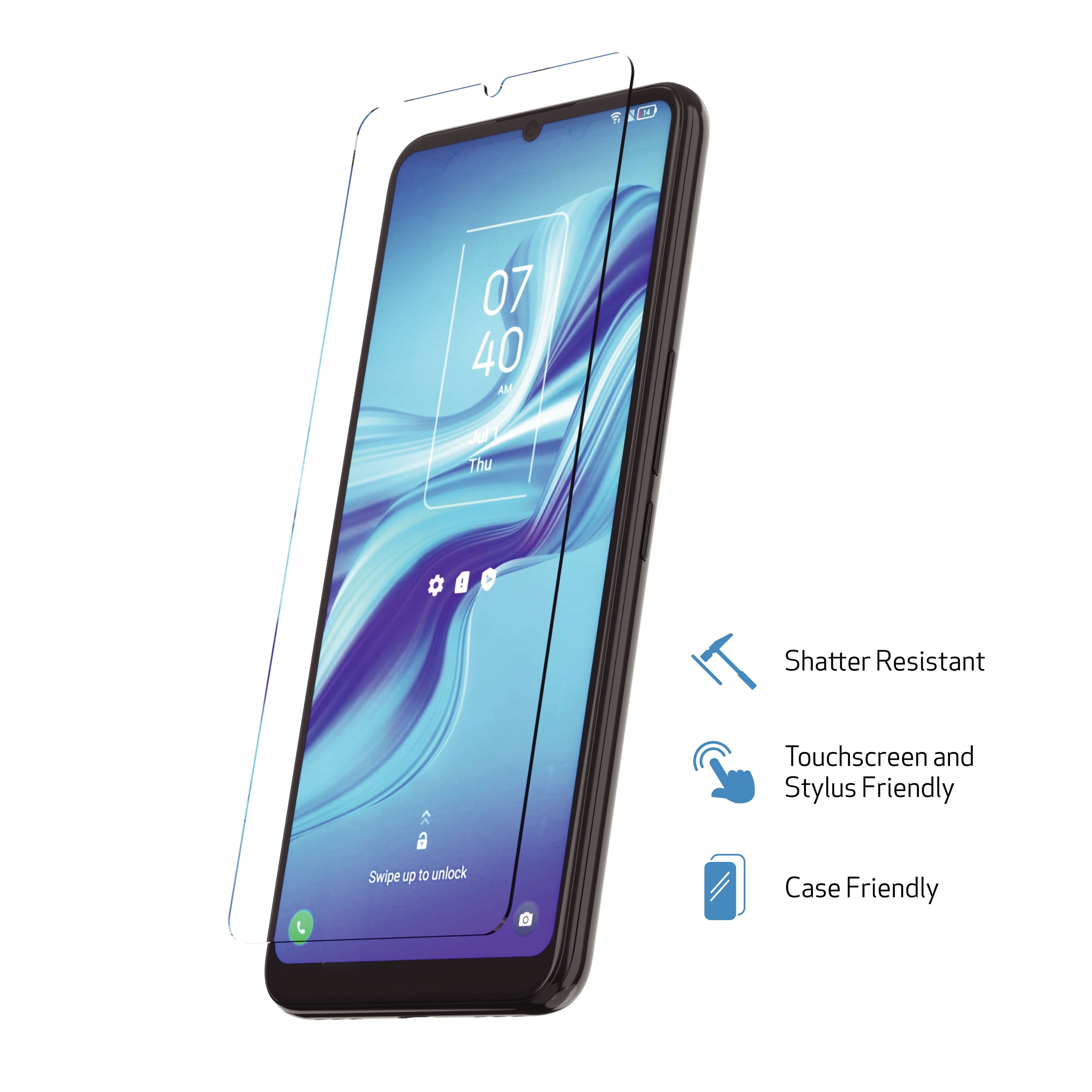 Premium 9H HD Slim Real Tempered Glass Screen Protector For Alcatel Smart Phone 