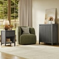 thumbnail image 4 of SICOTAS 26" Tall Farmhouse Nightstand Set of 2 with Drawer, Modern Beside Table with Minimalist Fluted Design & Handle-Less Storage Engineered Wood Bed Side Table for Bedroom, Black Oak, 4 of 13