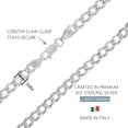 thumbnail image 4 of KISPER 925 Sterling Silver Italian 5mm Cuban Chain Necklace w/ Lobster Clasp, 4 of 8