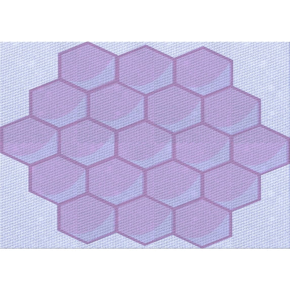 Ahgly Company Indoor Rectangle Patterned Purple Mimosa Purple Area Rugs, 2' x 5'