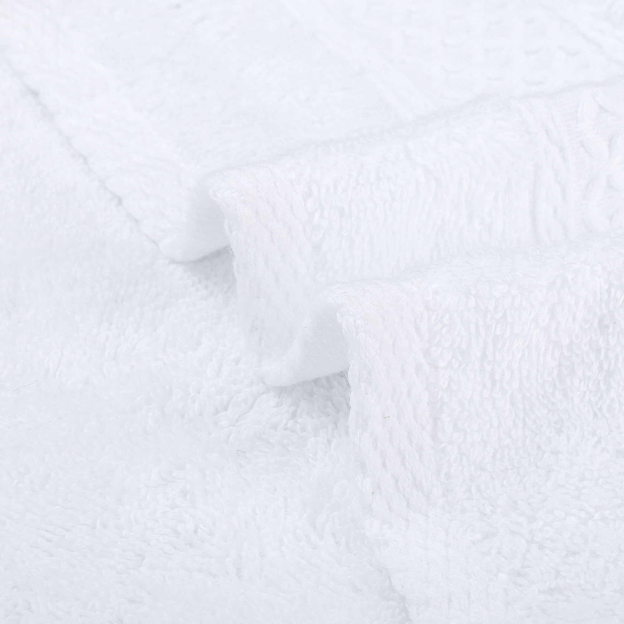 Unique Bargains Geometric Washcloths Set Cotton Bath Towels Low Lint White 12