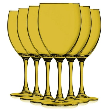 Amber Colored Nuance Wine Glassware - 10 oz. set of 6- Additional Vibrant Colors Available by TableTop King