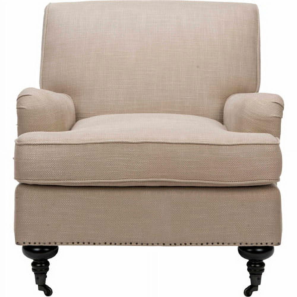SAFAVIEH Chloe Fully Upholstered Club Chair with Casters, Beige
