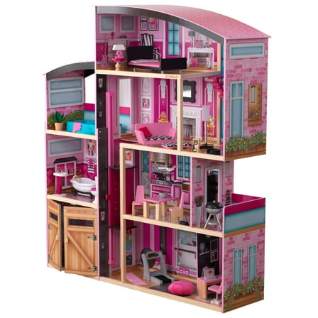 KidKraft Shimmer Mansion Wooden Dollhouse with 30 Accessories, Ages 4 & up