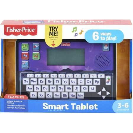 Fisher-Price Smart Tablet Preschool Electronic Learning Toy with Lights Games & Bilingual Content