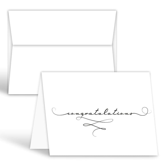 Congratulations Greeting Cards and Envelopes â€“ Congrats Class of 2024 Graduation, Wedding, Engagement, Job Promotion, Baby Shower and Celebration Success Achievement â€“ 4.25" x 5.5" â€“ 25 per Pack