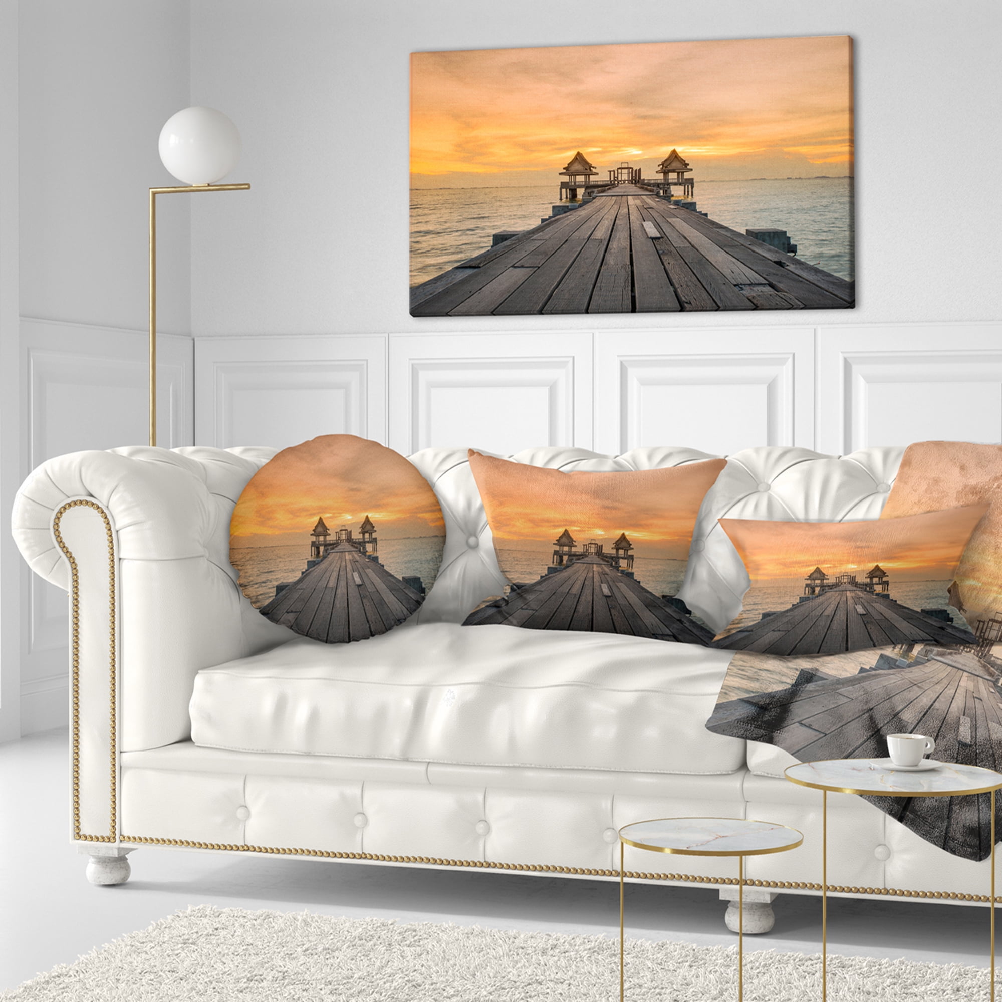 Designart 12" x 20" Multi-color Polyester Throw Pillow