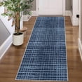 thumbnail image 2 of GlowSol 2'x6' Runner Rug Modern Abstract Runner Rug Low Pile Non-Slip Bedroom Geometric Stripes Rug for Laundry Room Kitchen, Blue, 2 of 8