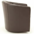thumbnail image 4 of Fox Hill Trading Windsor Faux Leather Swivel Chair, Brown, 4 of 5