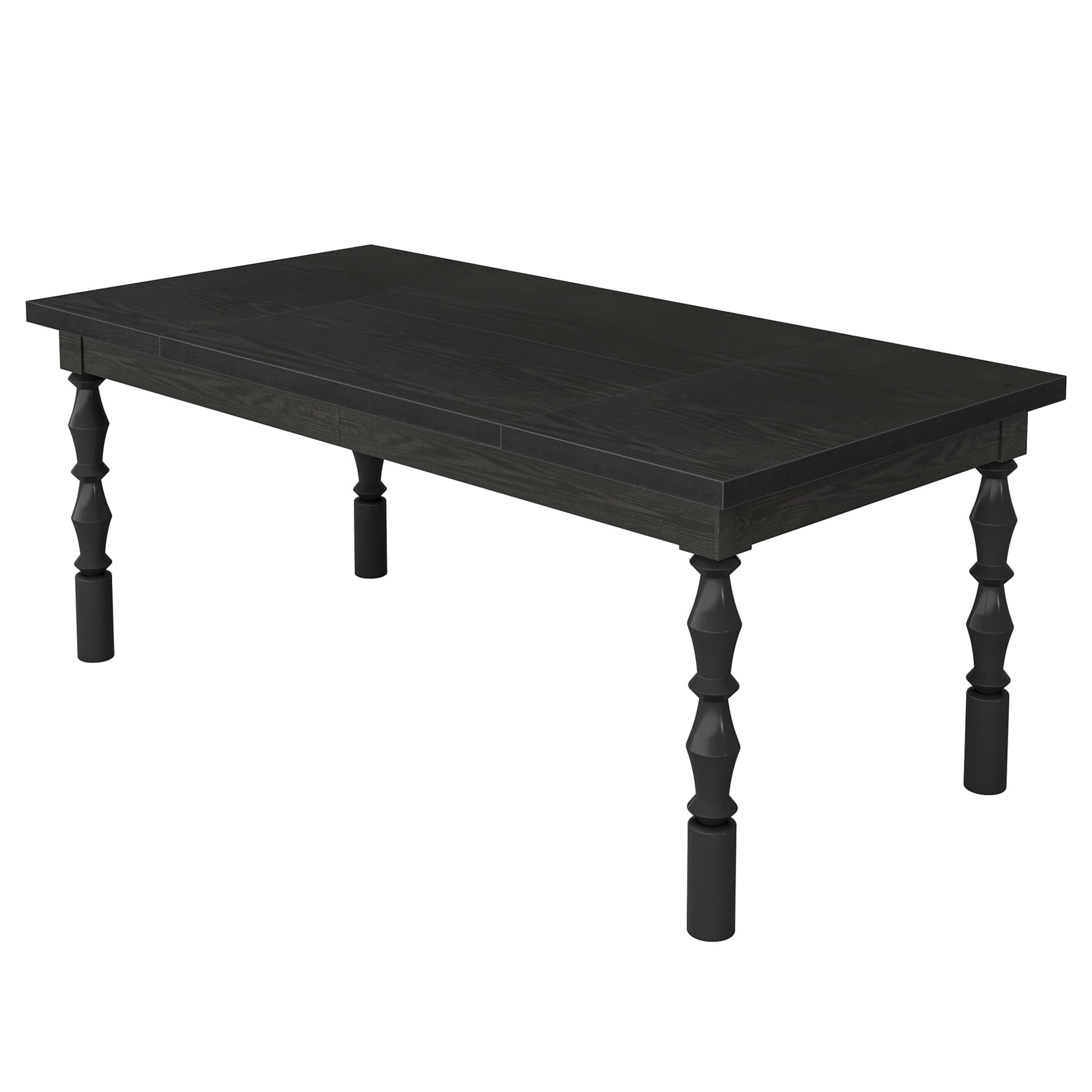 Fnova 62" Farmhouse Dining Table for 4-6 People, Large Wood Rectangle Kitchen Table Modern Dining Room Furniture with Carved Turned Legs