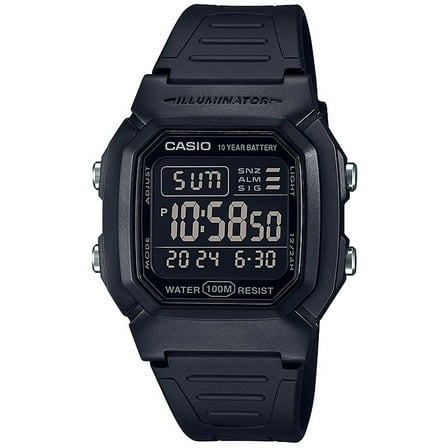 Casio Men's Classic Digital Quartz 100m Black Resin Watch W800H-1BV