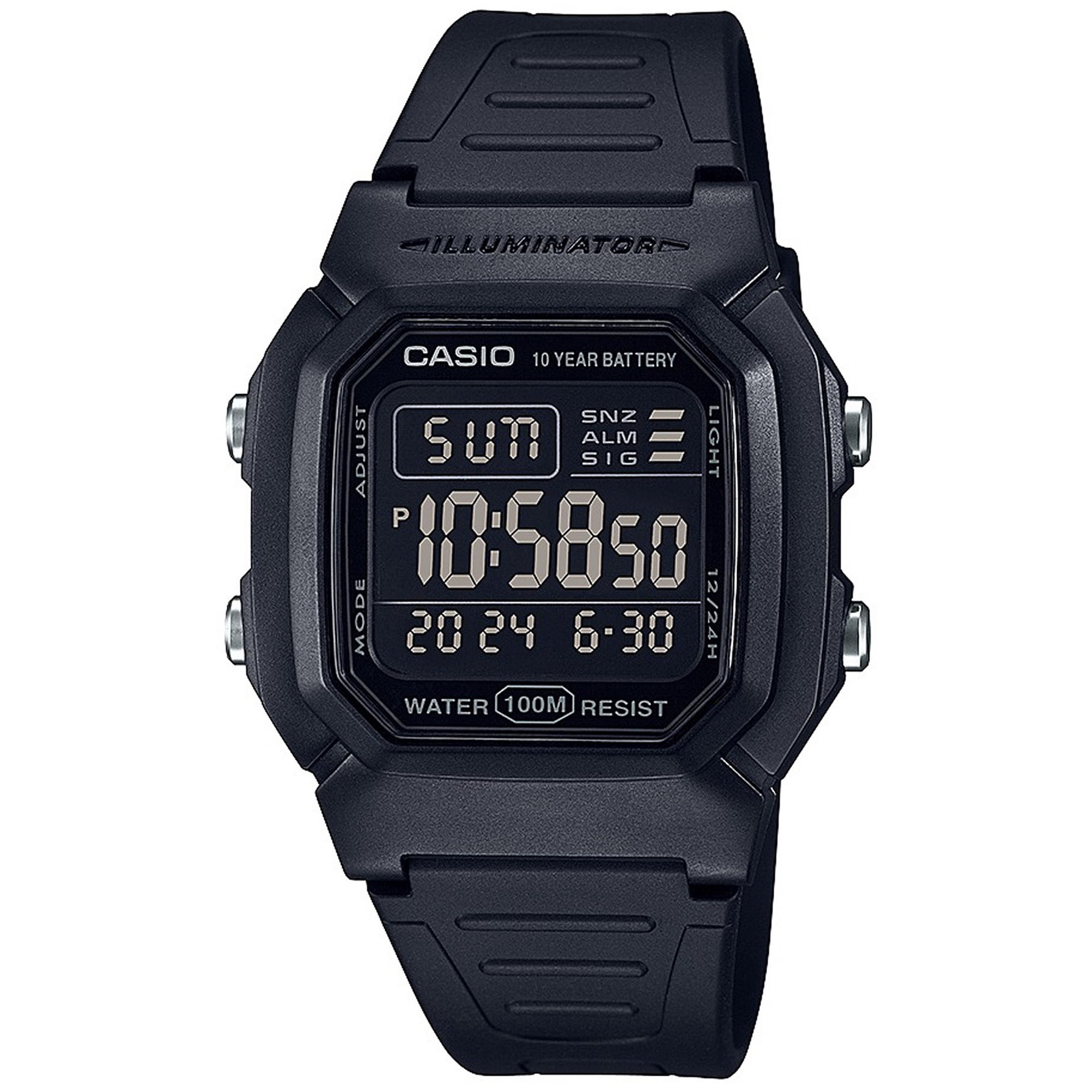 Casio Men's Classic Digital Quartz 100m Black Resin Watch W800H-1BV