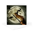 thumbnail image 5 of 3dRose, Cute vintage squirrel on a broom with a harvest moon and witchs hat, she is ready for Halloween., 6 Greeting Cards with envelopes, 5 of 7
