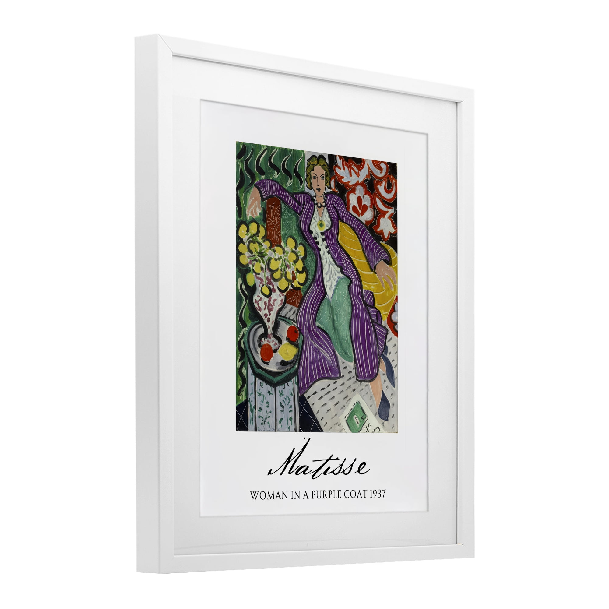 Stupell Industries Matisse Woman In Purple Coat White Framed Print Under Glass, design by Vintage Hustle