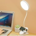 thumbnail image 1 of Lámpara LED de pinza para luz infantil, flexible de 360°, lámpara de luz con clip, 3 modos de iluminación y 5 intensidades variables, lámpara de mesa LED sin filtro recargable USB para luz de libro, 1 of 5