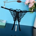 thumbnail image 2 of Seductiva Women's Panties Fashion Women Underwear Cutout Pendant Pearl Beads Butterfly G String Thong Underpants Low Rise G-String Briefs, 2 of 8