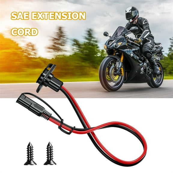 Phyun 12AWG 30CM SAE Power Socket SAE Waterproof Quick Connect Panel Connector Cable for Motorcycle Battery
