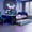 Blue + MDF + Plywood + Solid Wood, variant on Full Size Wood Daybed with Desk & USB,Full Daybed with Twin Size Trundle for Bedroom, Green