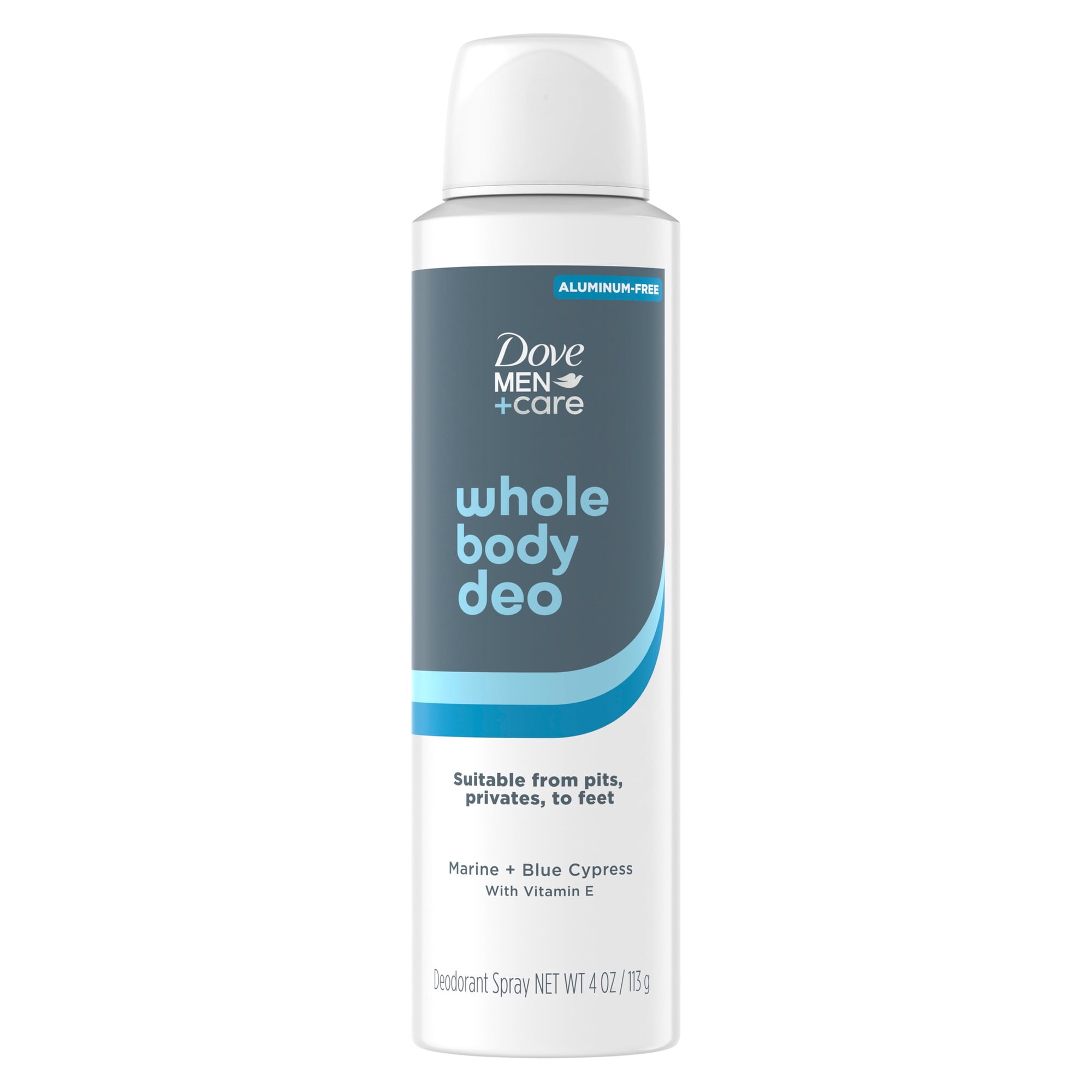 Dove Men+Care Whole Body Deodorant For 72H Odor Protection From Pits, Privates, To Feet Marine + Blue Cypress, 4 oz