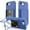 Blue, variant on Rugged Case for iPhone 16e/17e with Mirror, Hard PC Shockproof Cover with Hidden Cash Slot & Card Holder, Kickstand Durable Wallet Lens Raised Protection Case for Men & Women,Blue