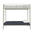 DHP Sammie Twin over Futon Metal Bunk Bed, Off White