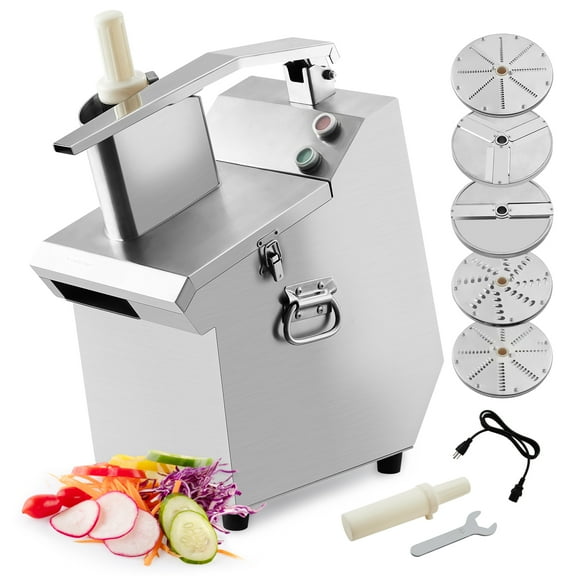 Electric Vegetable Slicer and Chopper, 200W 110V with 5 Blades, 2mm/4mm Slicing & 3mm/4mm/7mm Julienne, Commercial Food Processor for Kitchen Use