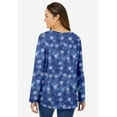 thumbnail image 4 of Woman Within Plus Size Perfect Printed Long-Sleeve V-Neck Tee, 4 of 6