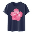 thumbnail image 4 of LUOGENLI T-shirts pour Femmes Mode Décontractée Chemises Imprimées Col Rond Manches Courtes Tee Tops Tunique Blouse T-shirts Graphiques Pêche Vêtements d'Été Marine TG, 4 of 4