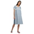 thumbnail image 2 of Moomaya Womens Printed Round Neck Nursing Sleepwear Cotton Poplin Nightdress, 2 of 5
