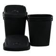 thumbnail image 7 of 10 Gallon Plastic Swing Top Waste Container for Home Kitchen, Rectangular Trash Bin with Swing Lid, Black, Pack of 4, 7 of 7