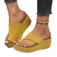 thumbnail image 2 of IEMIEMIEM Women's Wedge Bunion Sandals Platform Slipper Comfortable Soft High Heel Wedge Flip-Flop Light Weight Ladies Shoes Yellow 5.5 Wide, 2 of 8