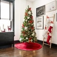 thumbnail image 4 of Classic Diamond Quilted Velvet Christmas Tree Skirt, Red - 60", 4 of 4