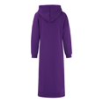 thumbnail image 4 of DondPO Maxi Dress for Women Hoodie Dress Women's Loose Hooded Long Dress Padded Sweatshirt Casual Fashion Dress Large Pocket Dress Casual Dresses Long Sleeve Dress Purple Dress L, 4 of 8