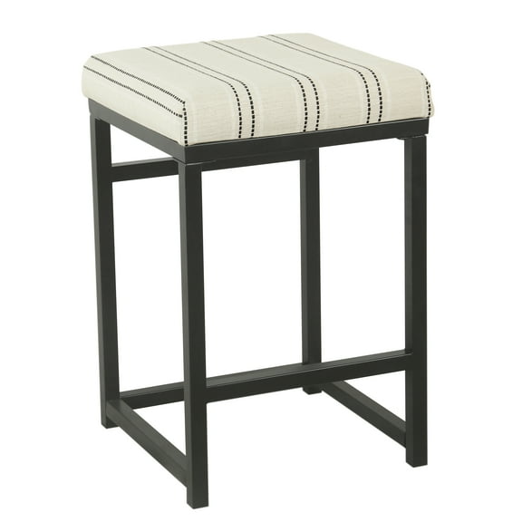 HomePop Open Back Counter Stool Black and White Stripe