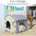 thumbnail image 7 of Cat Beds for Indoor Cats, Cat Bed Cave for Multiple & Large Cats Up to 22 Lbs, Scratch Resistant Peekaboo Cat Caves with Ball Hanging, Grey, 7 of 7