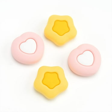GeekShare Cream Heart Nintendo Switch Thumb Grips, Soft Silicone Joystick Caps for Nintendo Switch/OLED/Lite, 4PCS