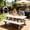 White, variant on CCWADH Three Piece Picnic Table Cover Set - Liquid Blocking, Wipeable Protection for Outdoor Dining & Camping