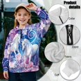 thumbnail image 7 of Xoenoiee Horse Rose Flower Print Girls Athletic Half Zip Sweatshirt, Lightweight Pullover Long Sleeve Workout Top for Running Hiking, Fall Winter Clothes, Size 13-14 Years, 7 of 7