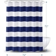 thumbnail image 5 of Navy Blue Shower Curtain Stripes, 72" W x 72" H Blue and White Shower Curtain, Fabric Shower Curtain for Bathroom, with 2 Heavy Stones, 5 of 6