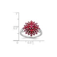 thumbnail image 2 of 1.20 Carat (Ctw) Natural Ruby Cluster Ring in Rhodium Plated Sterling Silver for Women, 2 of 5