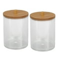 thumbnail image 1 of 2 Pcs Support Empilable pour Tampons de Coton Apothicaire Transparent avec Housse en Bambou, 1 of 15