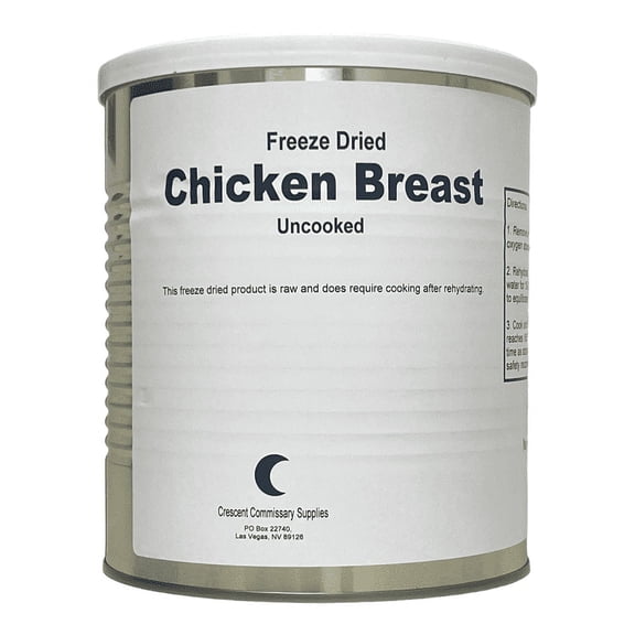 Military Surplus Freeze Dried Whole Chicken Breasts #10 Can Uncooked Food for Camping, Hiking and Back packing- 1 Can
