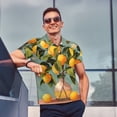 thumbnail image 4 of Balery Retro Warm Lemon Flower Camisa Polo de Hombre con Estampado, de Manga Corta y Tejido Medio, Camisa Tipo Golf Polo-Medium, 4 of 6