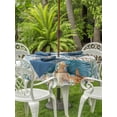 thumbnail image 3 of Outdoor Tablecloths with Umbrella Hole & Zipper, Teal Blue Coastal Round Tablecloth 54 Inch, Summer Beach Starfish Shell Coral Nautical Vintage Waterproof Table Cloth, Patio/Pool/Picnic Table Covers, 3 of 8