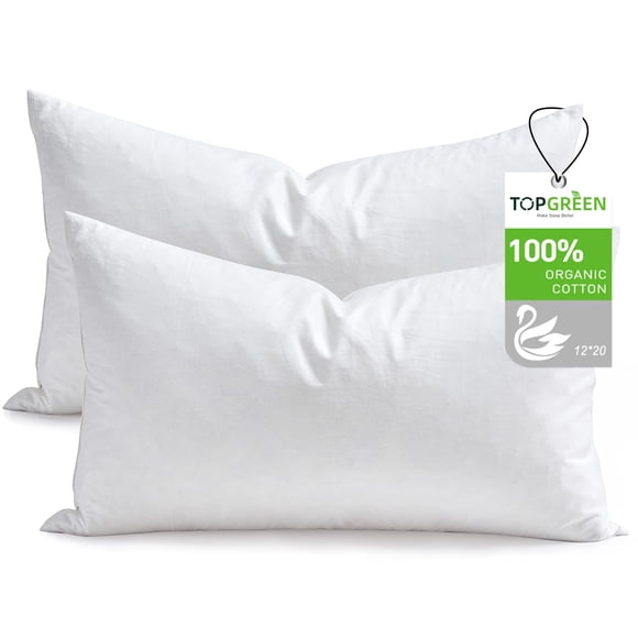 Rellenos de cojín TOPGREEN 30x51 cm de algodón orgánico, set de 2