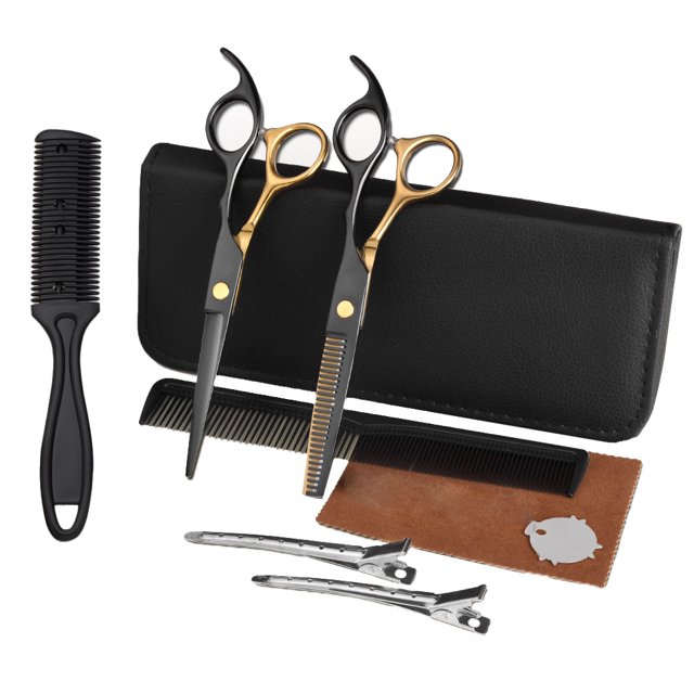 Kit de tijeras para cortar cabello, juego de tijeras de peluquería para hombres, mujeres, mascotas, salón de casa, peluquero